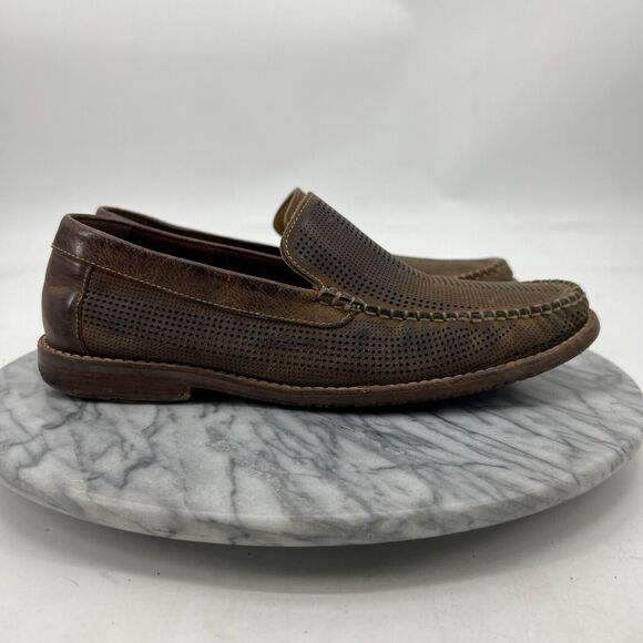 Tommy Bahama Felton Loafer Mens 8 Brown Leather Perforated Slip On Round Toe * - Picture 9 of 12